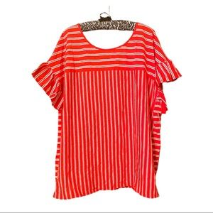 Terra & Sky NWT V-neck, Ruffled Sleeve Size 3x